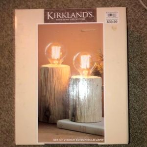 Kirkland’s Set of 2 Birch Edison Bulb Lamp